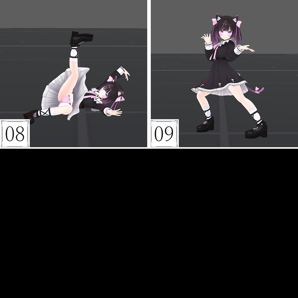 027.はっちゃけたギャグっぽい9種類のポーズanimation