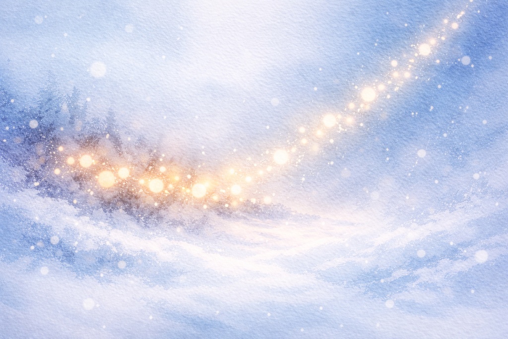 冬夜の光セット：抽象水彩・斜光と感情の光背景