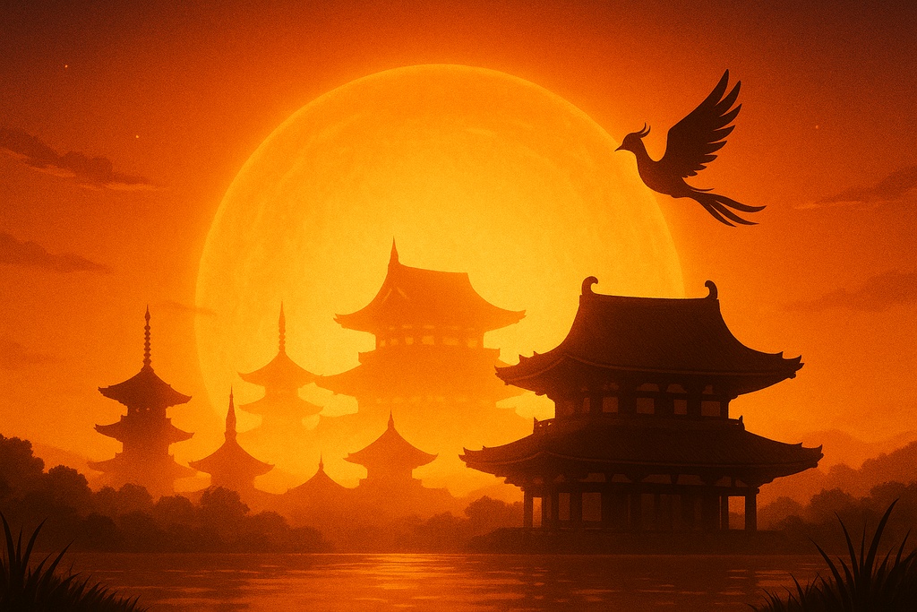 夕陽に浮かぶ幻想の都