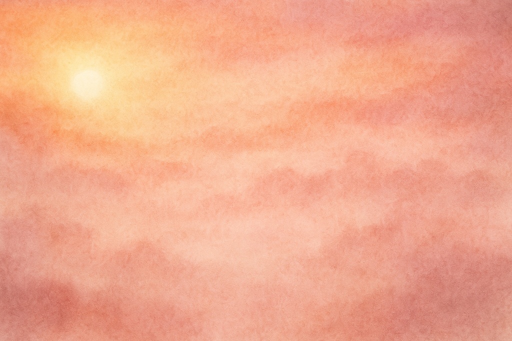 水彩風 夕方の霧空・温かみのある背景素材