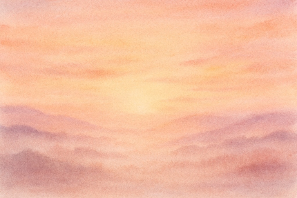 柔らかい水彩昼の霧空・穏やか背景素材