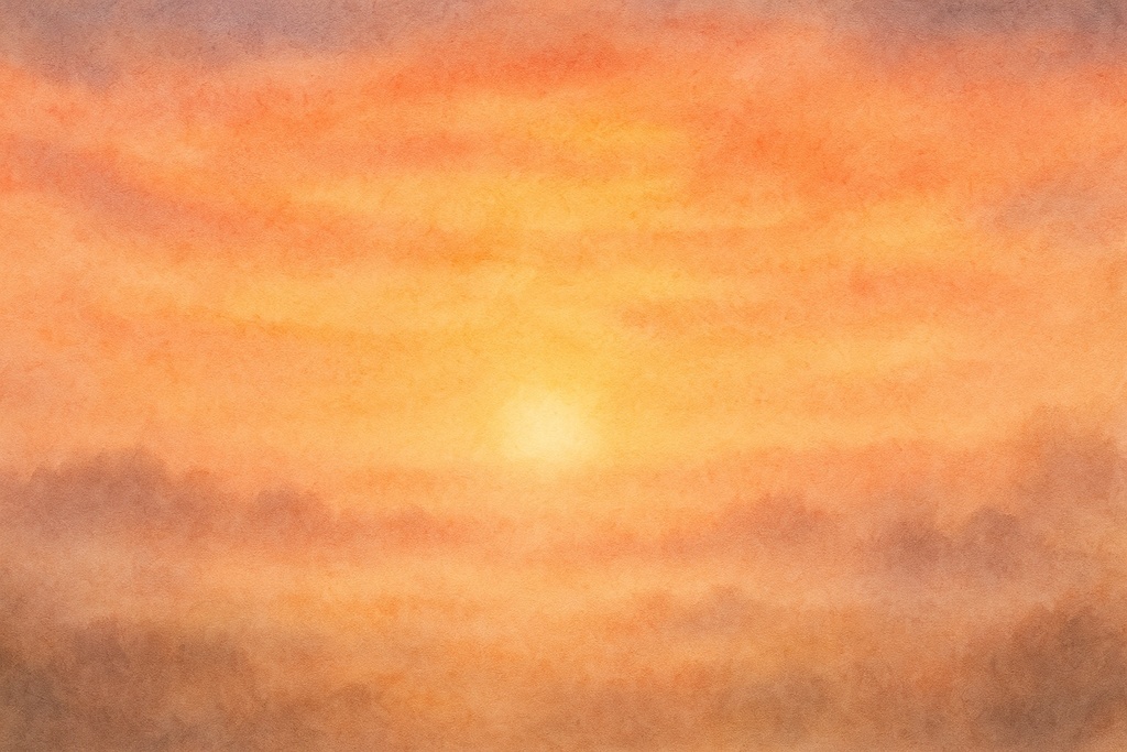 水彩風 霧空幻想背景セット（夕方・昼・夕焼け・紫ピンク）