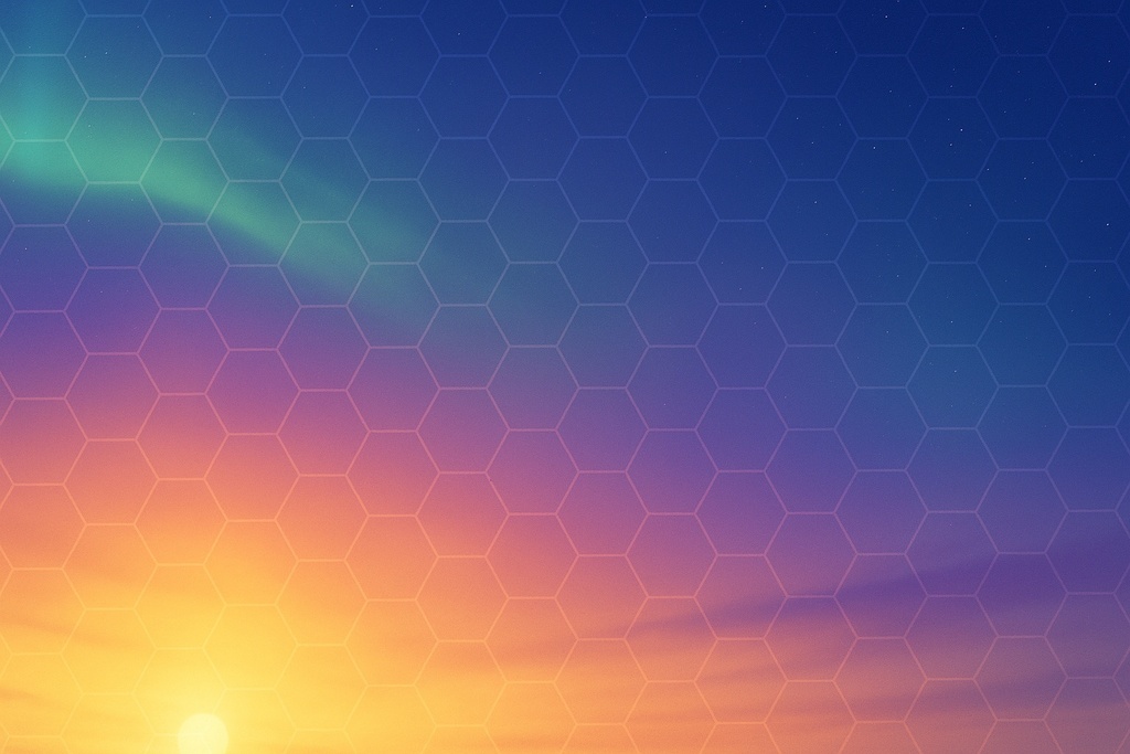 朝焼けサイバー空ハニカム