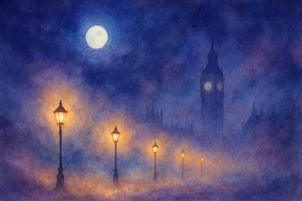 幻想的な水彩背景3点セット（ロンドン・砂漠・深い森）