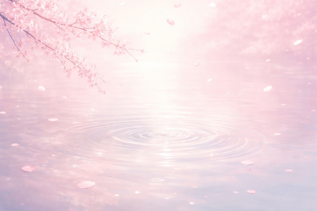 【春背景素材】白銀の桜｜卒業・歌枠・朗読向けミニマル背景（16:9）
