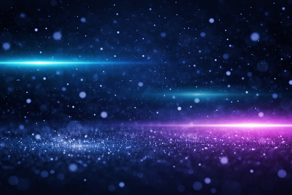 ネオンスノー｜雪粒と光ラインのサイバー冬背景（16:9）