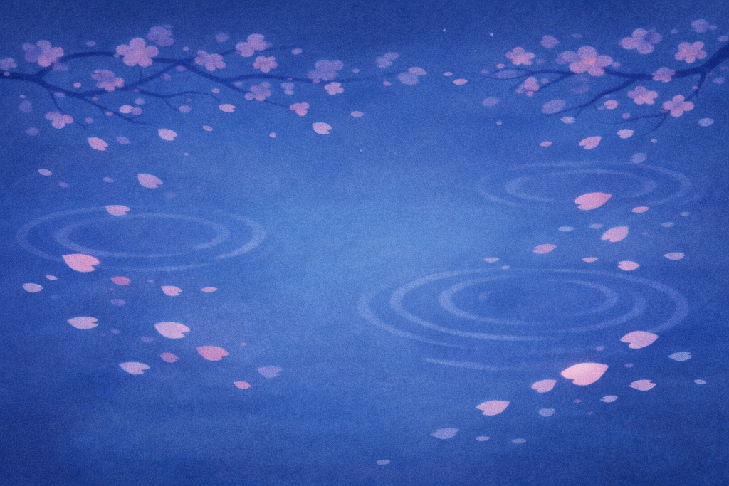 夜の池と桜 ― 静かな春の余韻