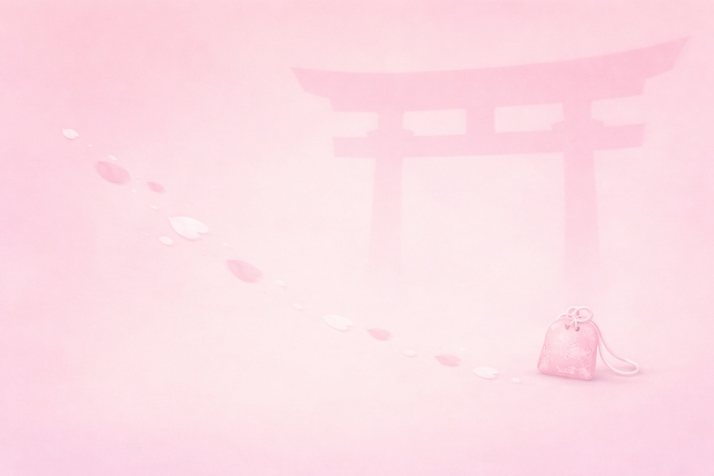 春の象徴 ― 鳥居とお守り