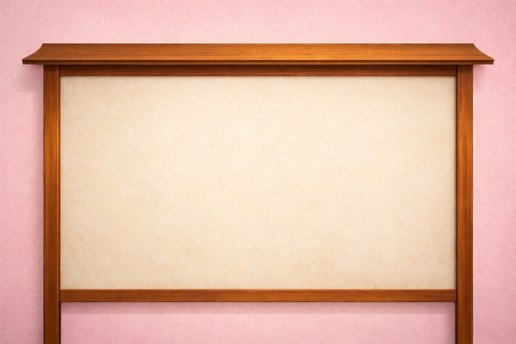 和風由緒書き風 背景素材（16:9）｜配信・サムネ用／ピンク背景