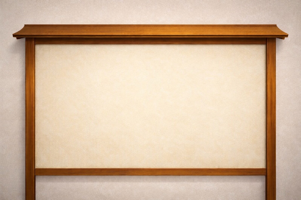 物語・世界観説明用 和風ボード背景（16:9）｜生成り・ナチュラル