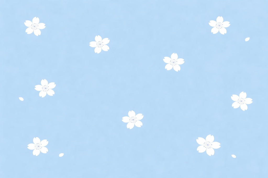 春の余白｜ミニマル桜フラット背景（水色・濃淡2種）