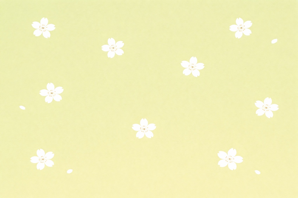 春の余白|ミニマル桜フラット背景(グリーン・濃淡2種)