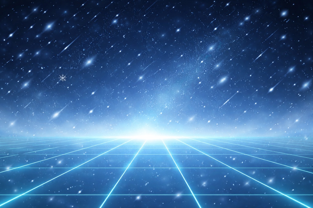 未来的ブルーグリッド背景｜SF・宇宙・デジタル空間イメージ素材