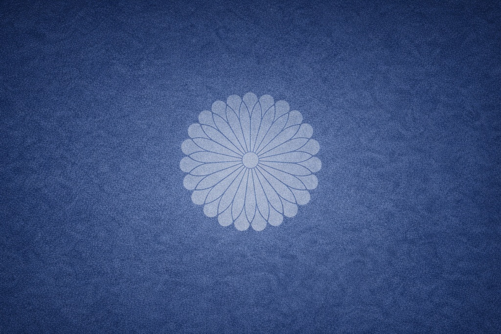 和風背景素材｜藍色に映える白菊紋様セット（中央／四方／全構成）