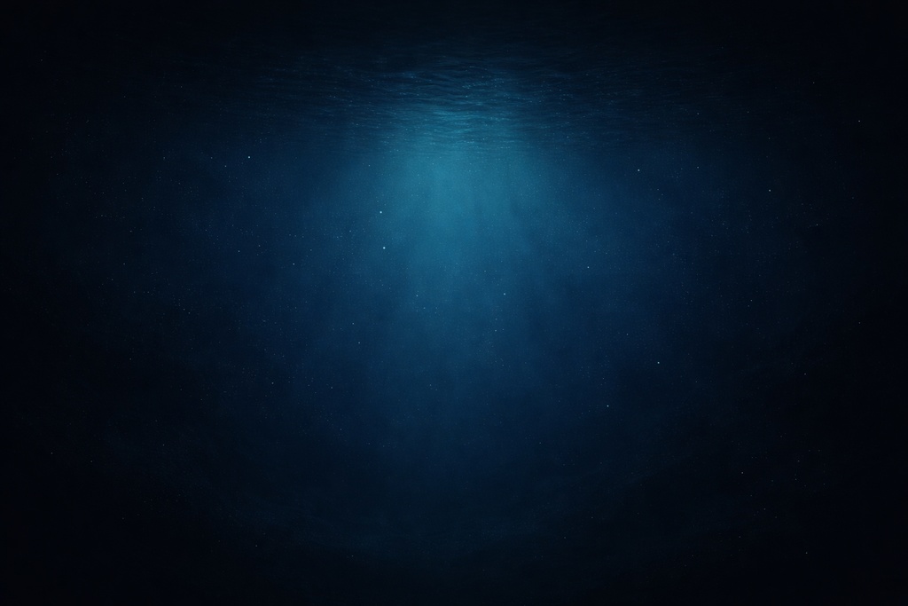 深海暗背景｜微光と粒子の静かな深海（和・商用可ミニマリスト背景素材）