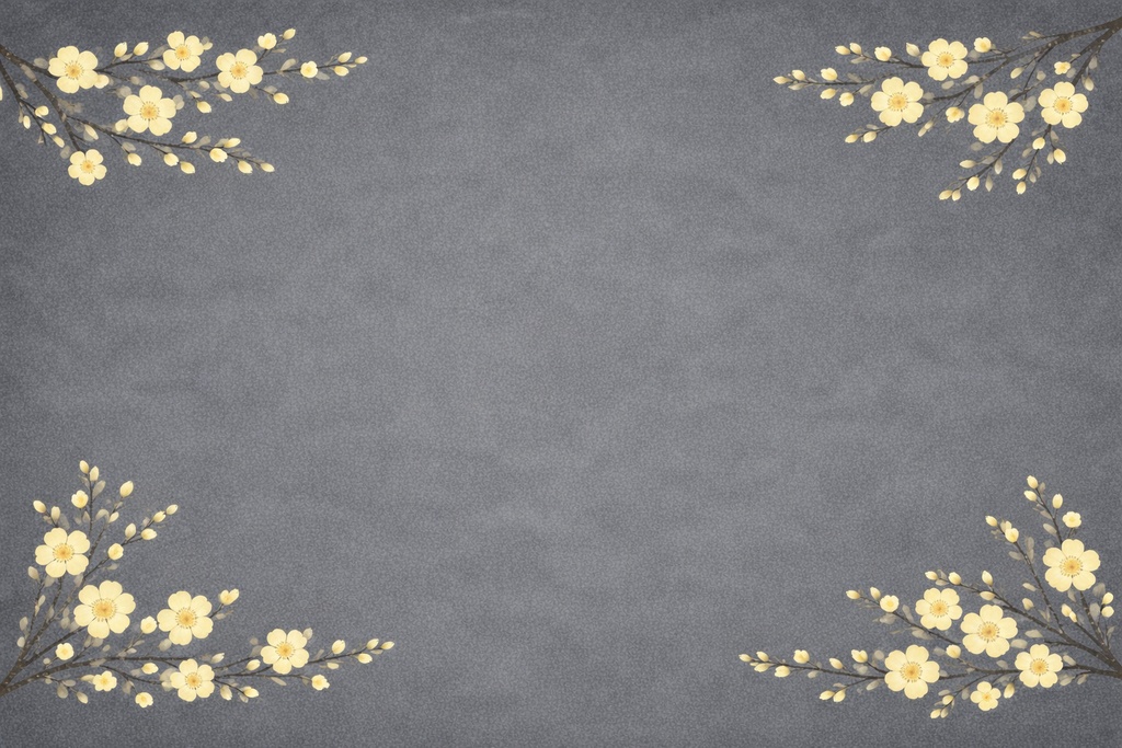淡い墨色の梅背景セット(全乗せ・四方・中央) – Commercial Use