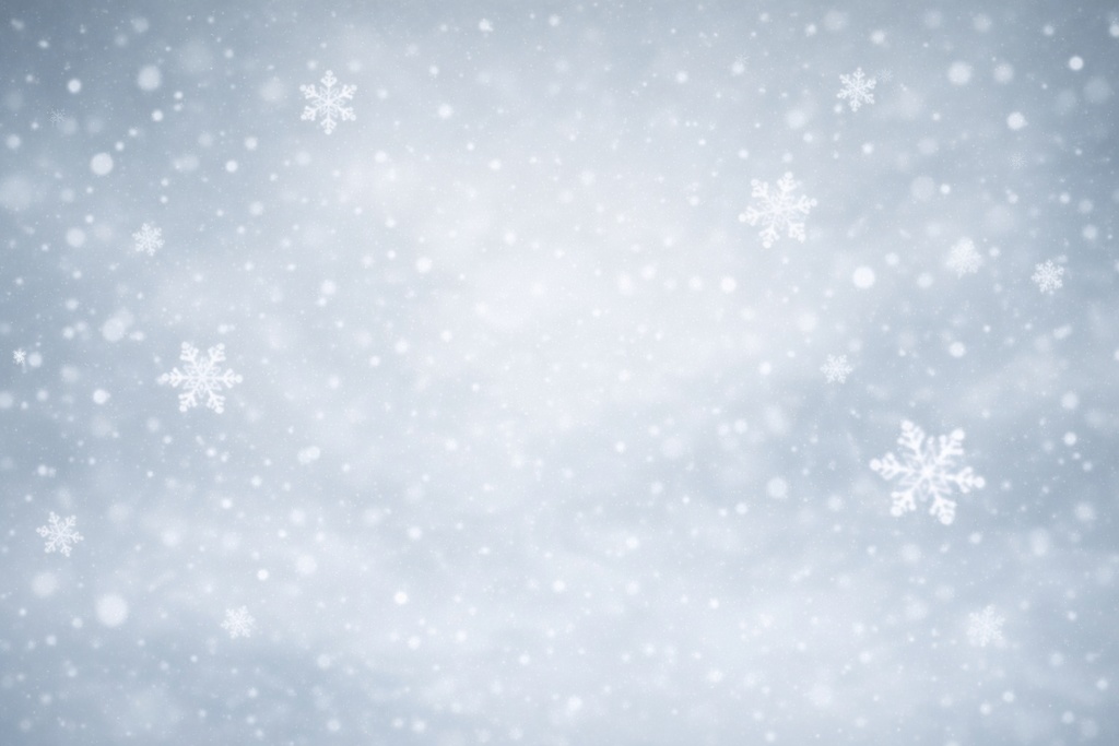 Abstract Winter Background – Large Soft Snowflakes, Gentle Floating Snow, 16:9 Usable Background