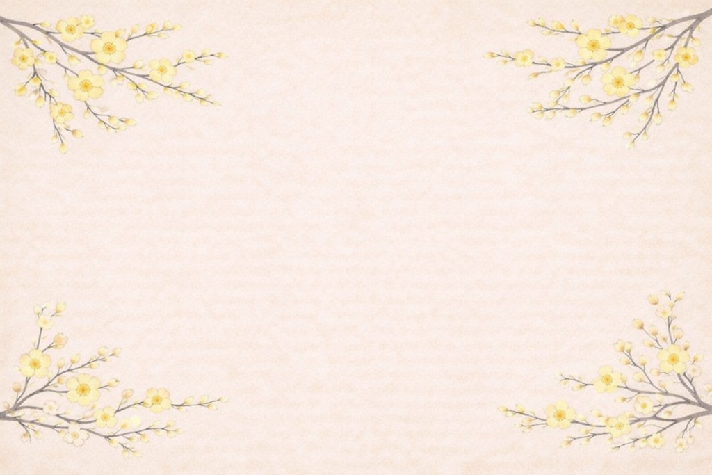 和風梅文様背景素材セット 薄桜 3点セット 16:9 商用可 (中央・全乗せ・四方)