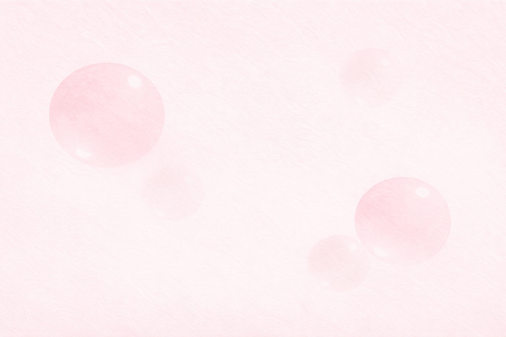 ソフトピンク平面シャボン玉背景（濃いめ・玉4個、濃淡差）