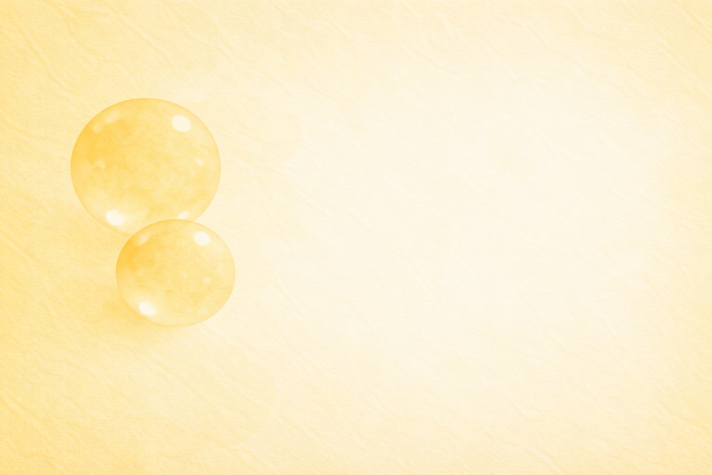 ミニマル・レモンイエロー玉イラスト03（片側寄せ2玉）