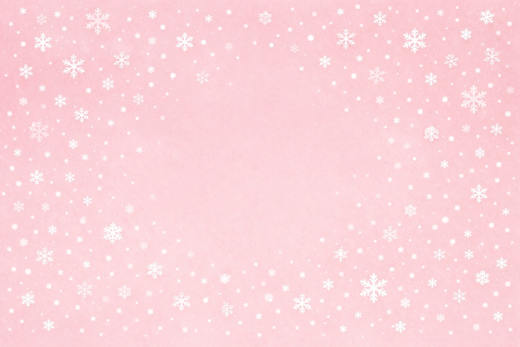 「淡いサーモンピンクの雪背景｜フラット抽象デザイン