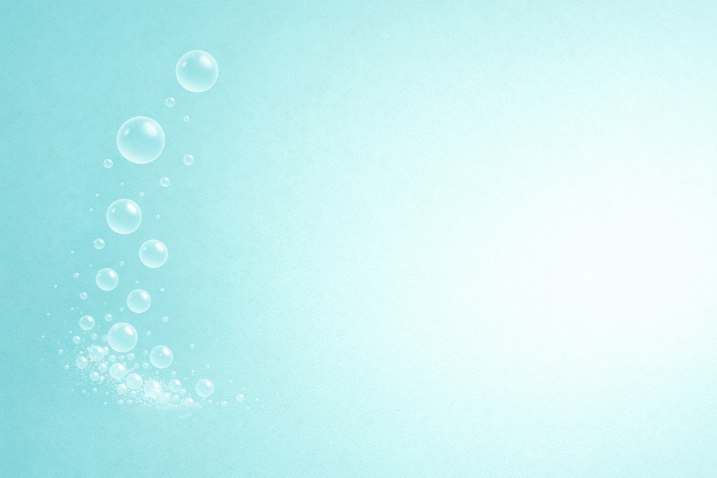 爽やかなブルーの泡抽象背景素材｜透明感のあるグラデーション