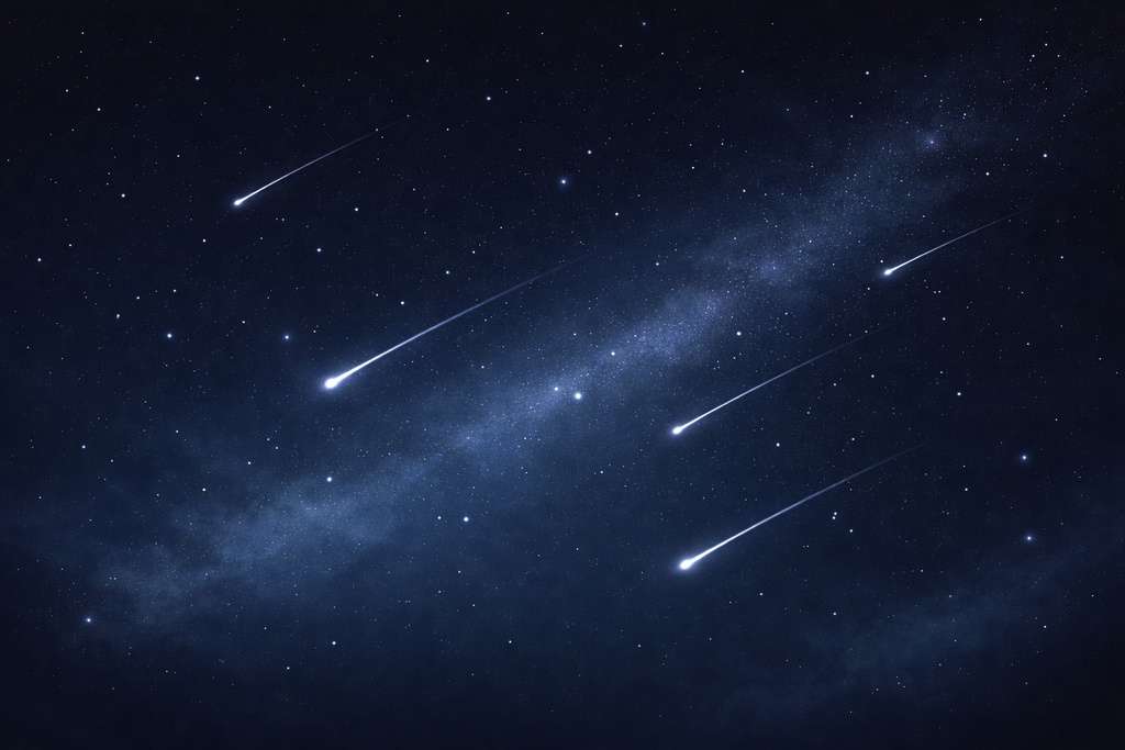流星群抽象夜空背景｜星と天の川 16:9