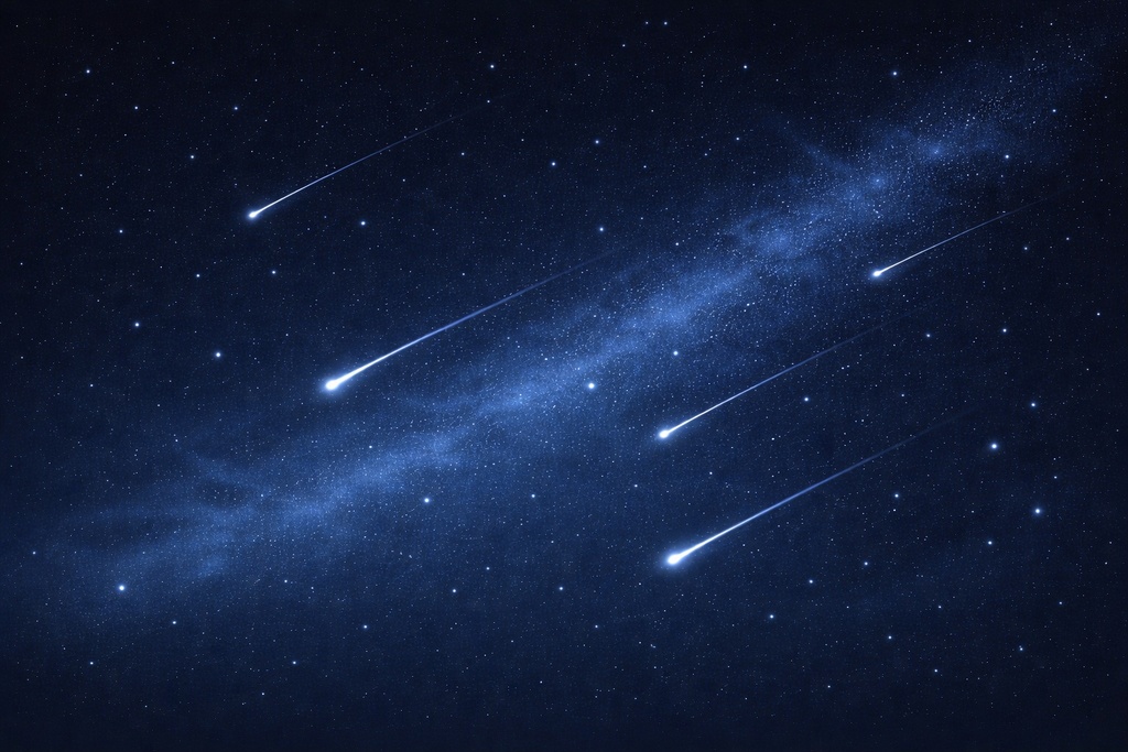 流星群夜空背景｜クールブルー抽象星空 16:9