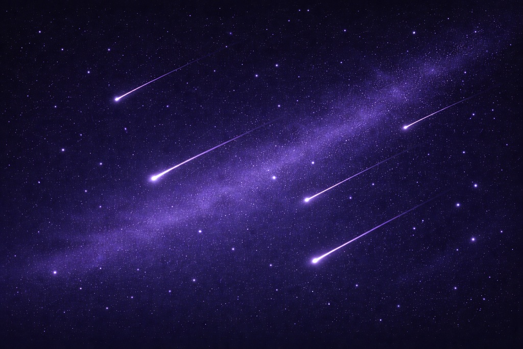 流星群夜空抽象背景4色セット|16:9 星×天の川×流れ星