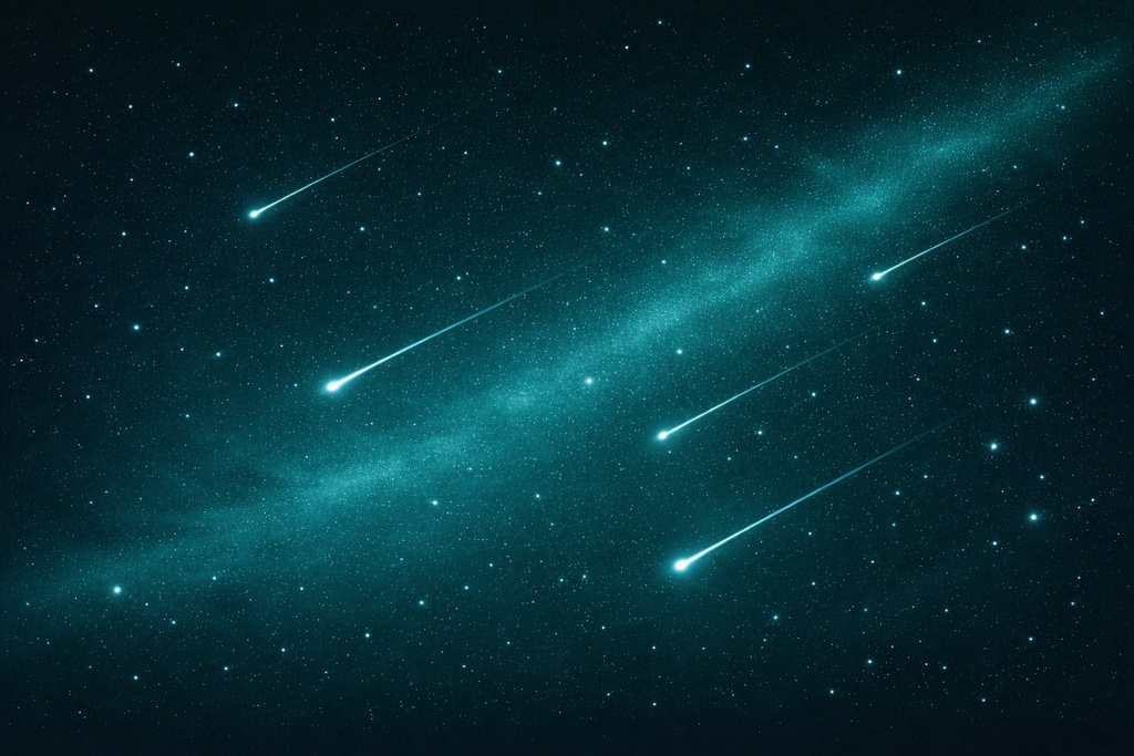 流星群夜空抽象背景4色セット|16:9 星×天の川×流れ星