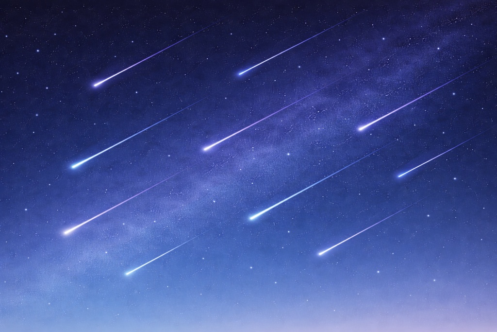 Meteor Shower Pre-Dawn Sky – Midnight Blue 16:9 Background