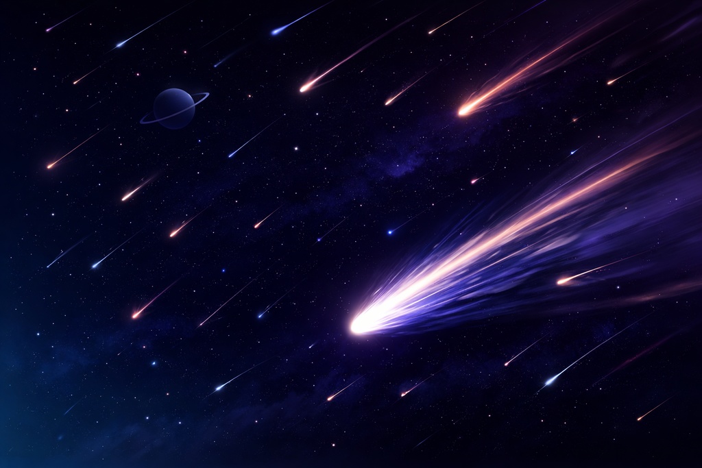 神秘の流星群 – 夜空を舞う光の軌跡セット