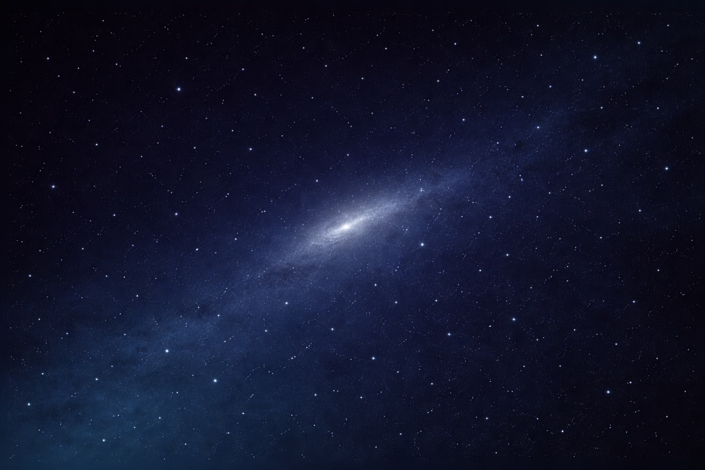 抽象宇宙背景 16:9 | 遠方の単一銀河 | 静かなコズミック素材