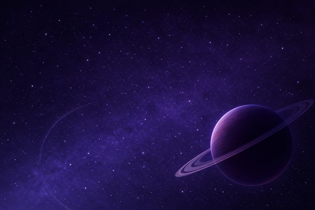 抽象宇宙背景 16:9 | リング惑星・赤青バリエーション 4点セット