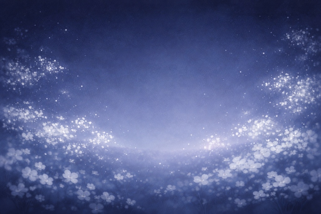 夜かすみ草背景素材（16:9）ドリーミー背景 / Baby's Breath Night Background