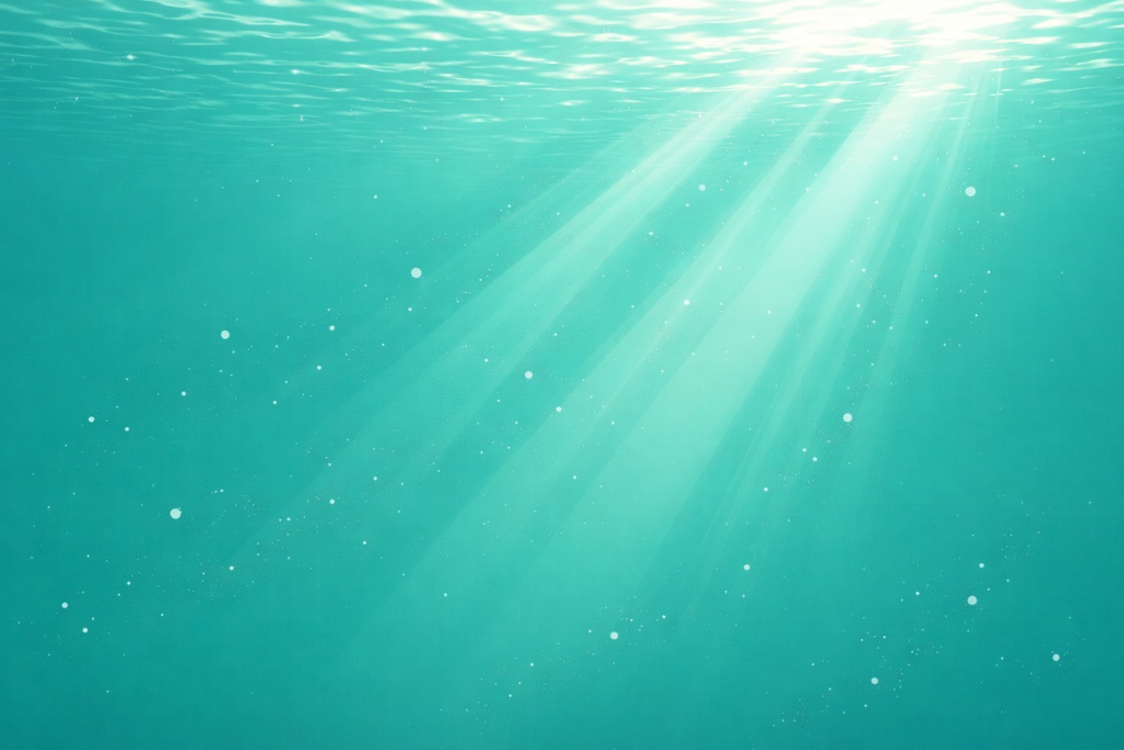 Minimal Underwater Background – Shallow Ocean with Two Crossing Light Beams