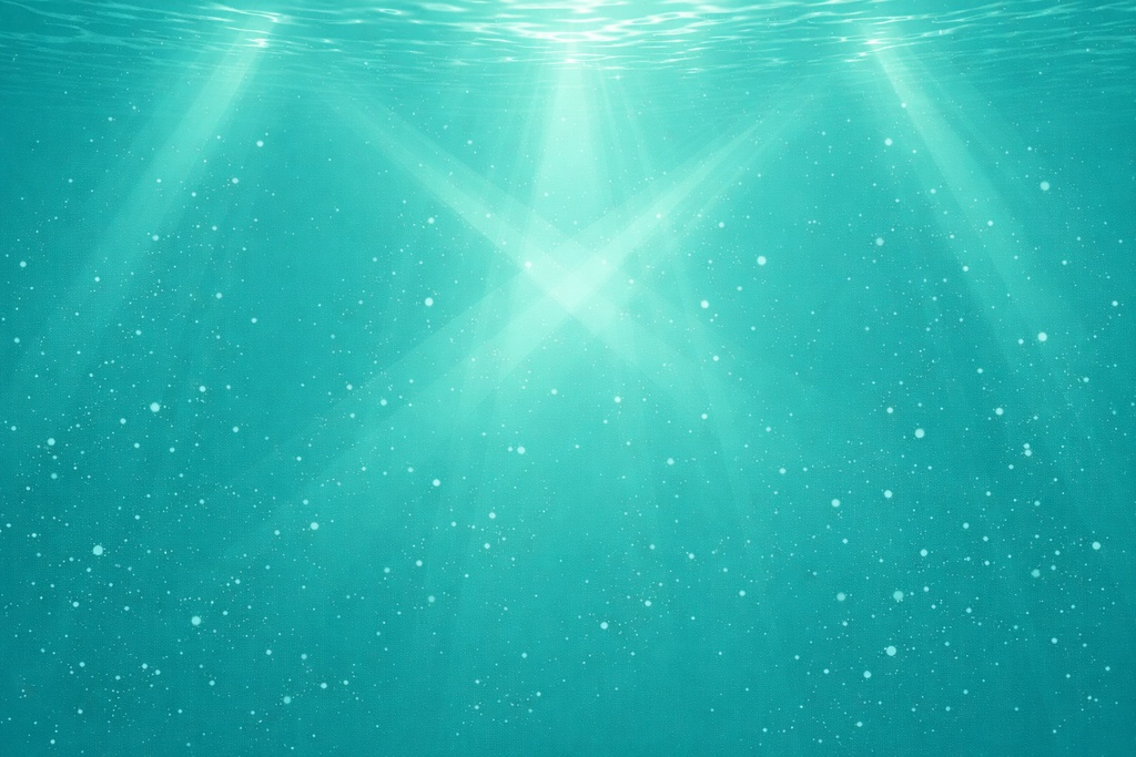Minimal Underwater Background – Shallow Ocean with Four Cross Light Beams