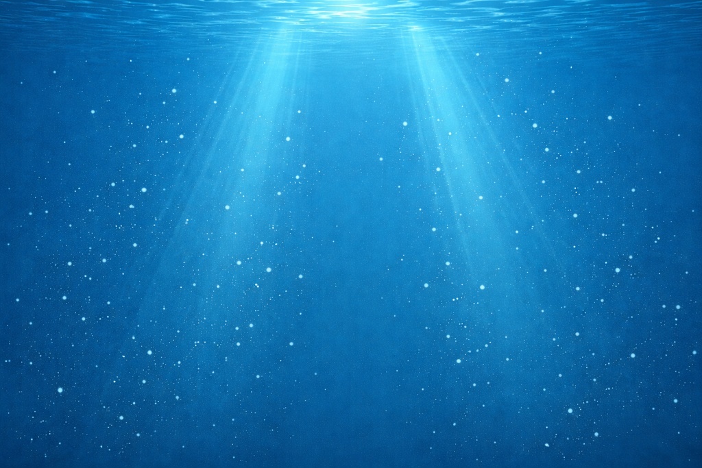 Minimal Underwater Background – Mid-Depth Ocean with Two Vertical Light Shafts