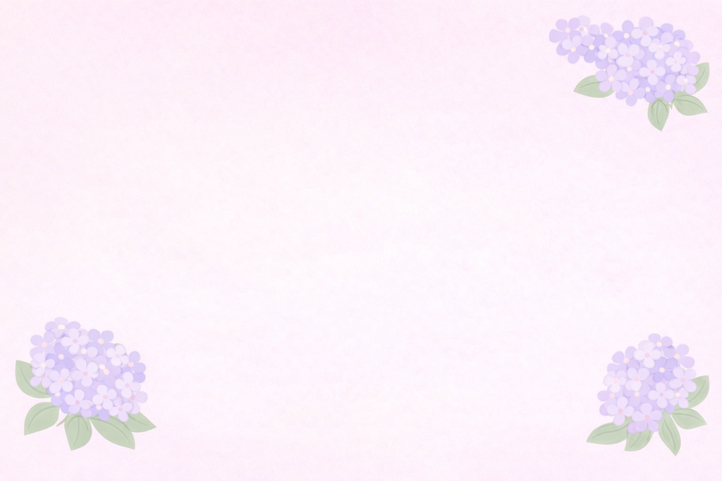 紫陽花配信背景｜3コーナーフラワー装飾｜梅雨・初夏花背景 16:9