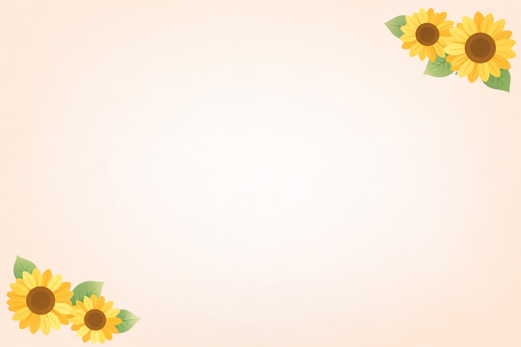 ひまわり対角コーナー背景／夏素材／16:9