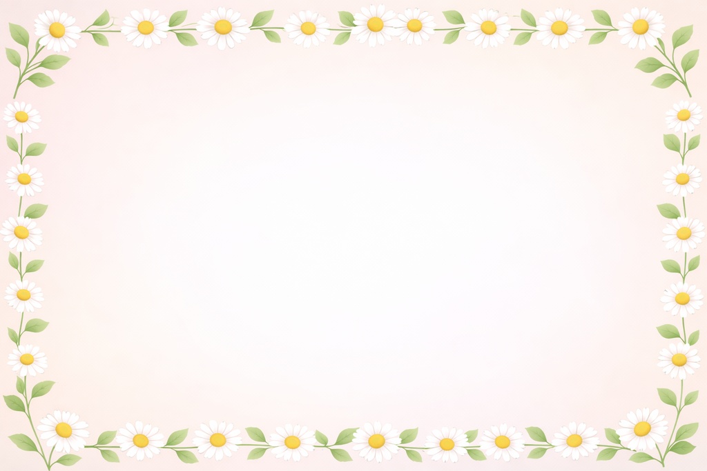 デイジーフレーム背景／16:9／春素材