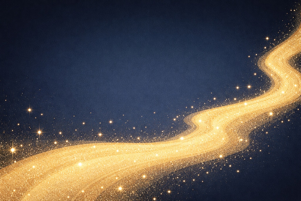 砂絵風幻想的砂金の川背景｜16:9 高解像度