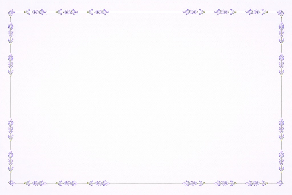 薄紫小花フレーム背景（ラベンダーカラー）｜16:9 高解像度