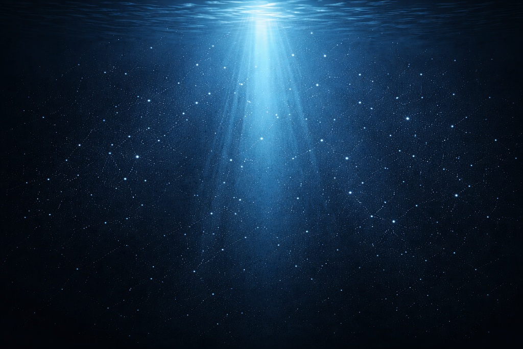 幻想的深海・光の水中背景｜高解像度16:9ベクタースタイル