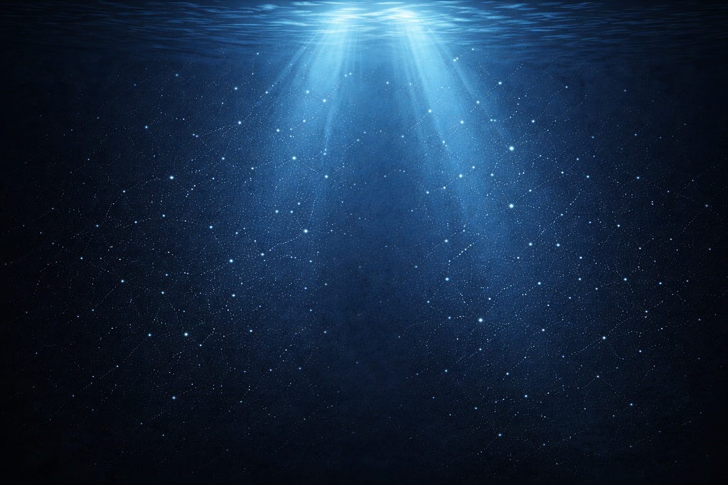 幻想的深海・光の水中背景｜高解像度16:9ベクタースタイル