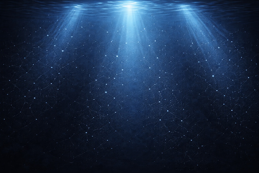 幻想的深海・光の水中背景｜高解像度16:9ベクタースタイル