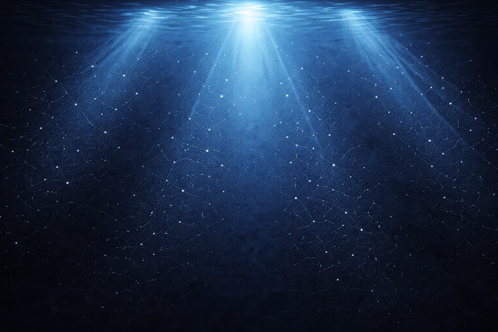 幻想的深海・光の水中背景｜高解像度16:9ベクタースタイル