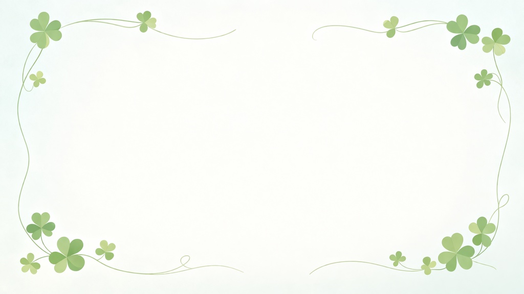 クローバー フレーム シンプル 四つ葉 かわいい 背景 16:9 春 ナチュラル 余白