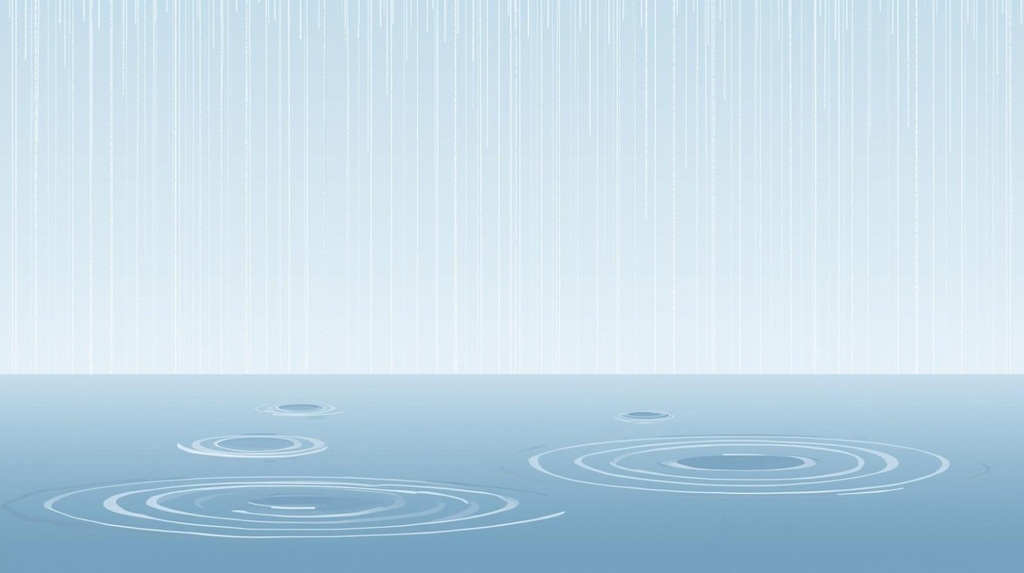 雨と水面の背景素材 梅雨 雨の波紋 16:9 シンプル背景