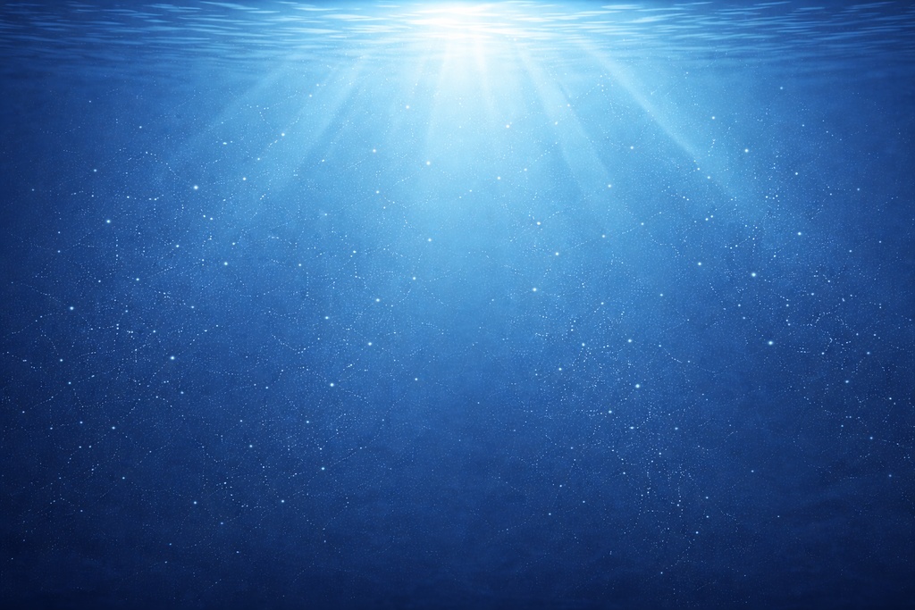 水中の光 背景素材 海中 光粒子 16:9 幻想的背景